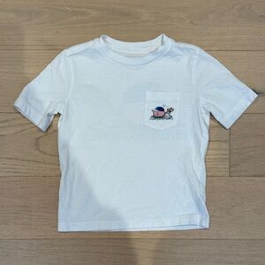 Vineyard Vines Kids White Tee with Whale Pocket